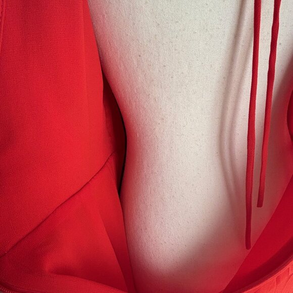 ZARA ORANGE GORGEOUS PLEATED CHIFFON MAXI DRESS WITH OPENED BACK, SZ. M, NWT - Picture 7 of 12